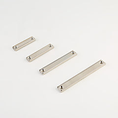 Rechthoekige Neodymium Potmagneet met Verzonken Gat – Nikkel Coating