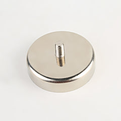 Neodymium Potmagneet met Externe Schroefdraad en Nikkel Coating
