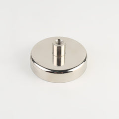 Neodymium Potmagneet met Ingeschroefde Bus en Nikkel Coating