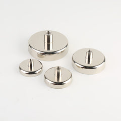 Neodymium Potmagneet met Ingeschroefde Bus en Nikkel Coating