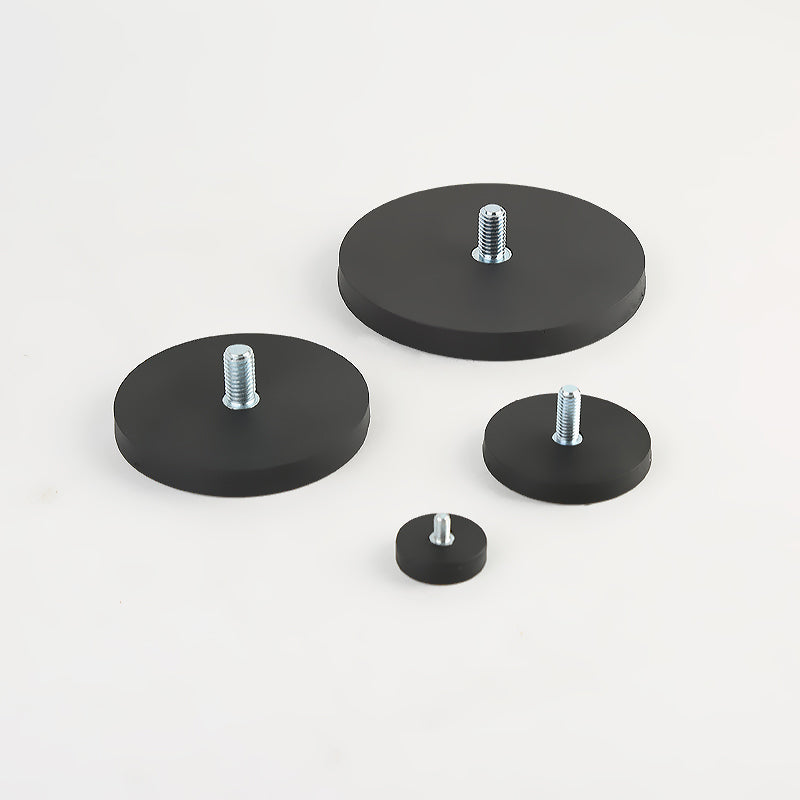 Neodymium Magneet met Rubberen Coating en Externe Schroefdraad