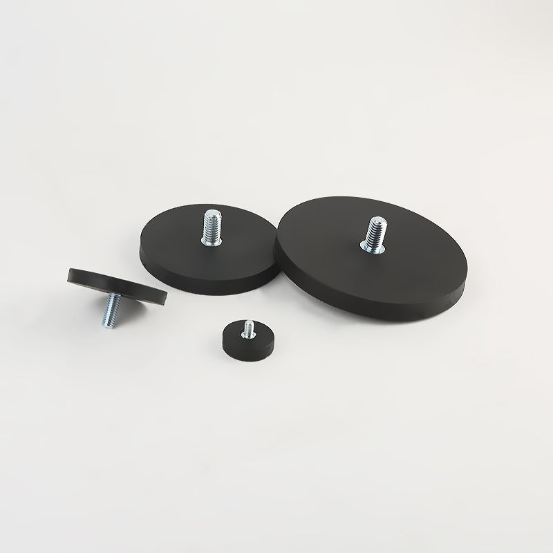 Neodymium Magneet met Rubberen Coating en Externe Schroefdraad