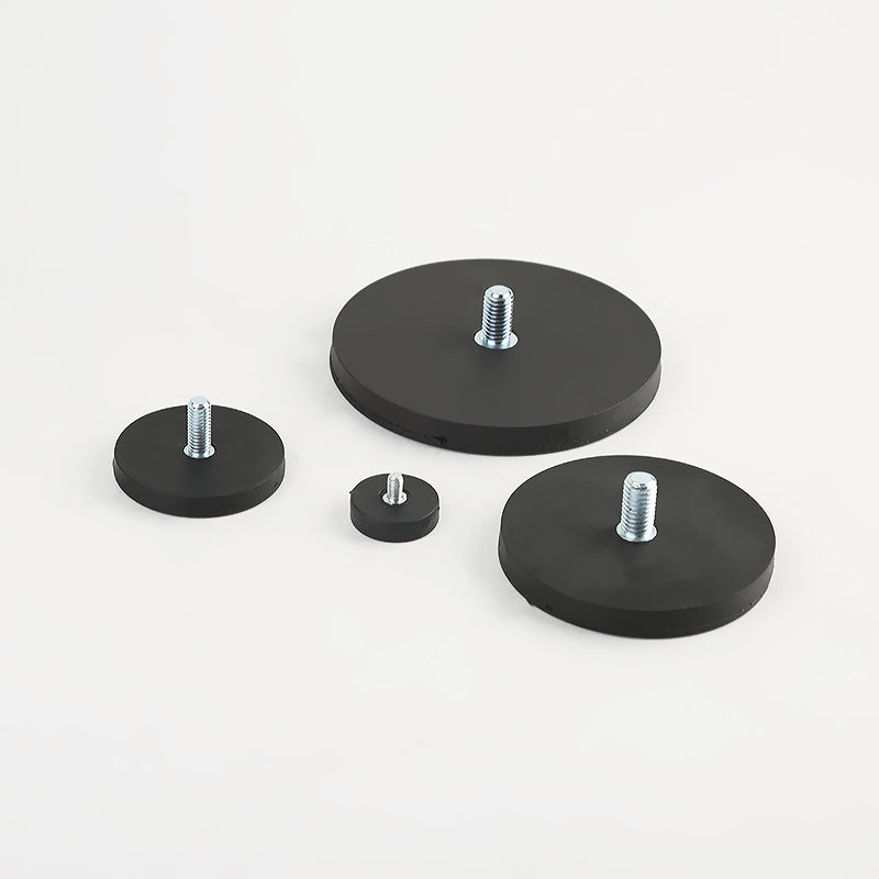 Neodymium Magneet met Rubberen Coating en Externe Schroefdraad