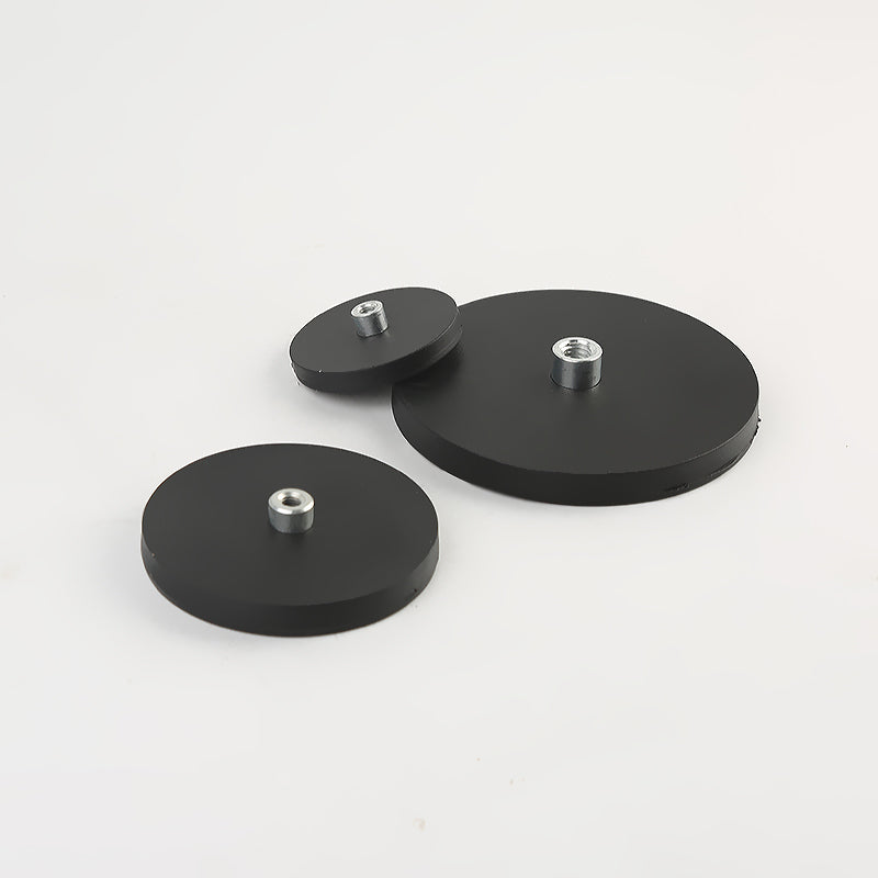 Neodymium Magneet met Rubberen Coating en inwendig Schroefdraad