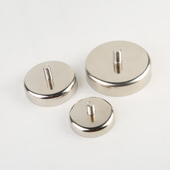 Neodymium Potmagneet met Externe Schroefdraad en Nikkel Coating