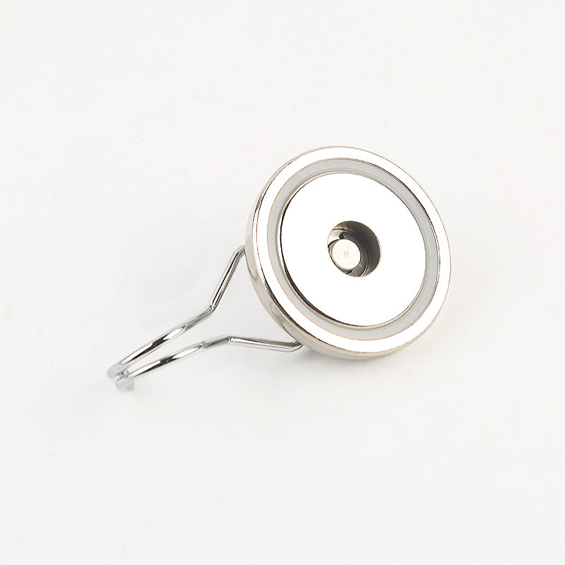 Neodymium Haakmagneet met Draaibare Haak – Nikkelcoating