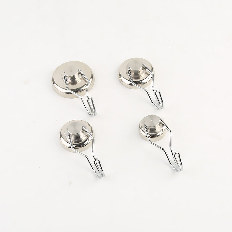 Neodymium Haakmagneet met Draaibare Haak – Nikkelcoating