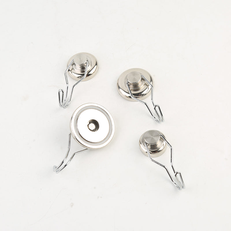 Neodymium Haakmagneet met Draaibare Haak – Nikkelcoating