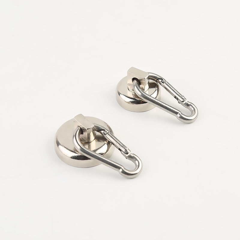 Neodymium Potmagneet met Draaiende Karabijnhaak