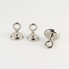 Neodymium Potmagneet met Gesloten Haak en Nikkel Coating