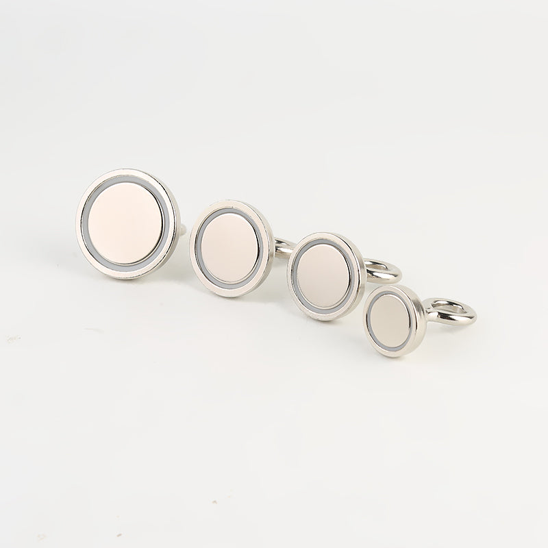 Neodymium Potmagneet met Gesloten Haak en Nikkel Coating