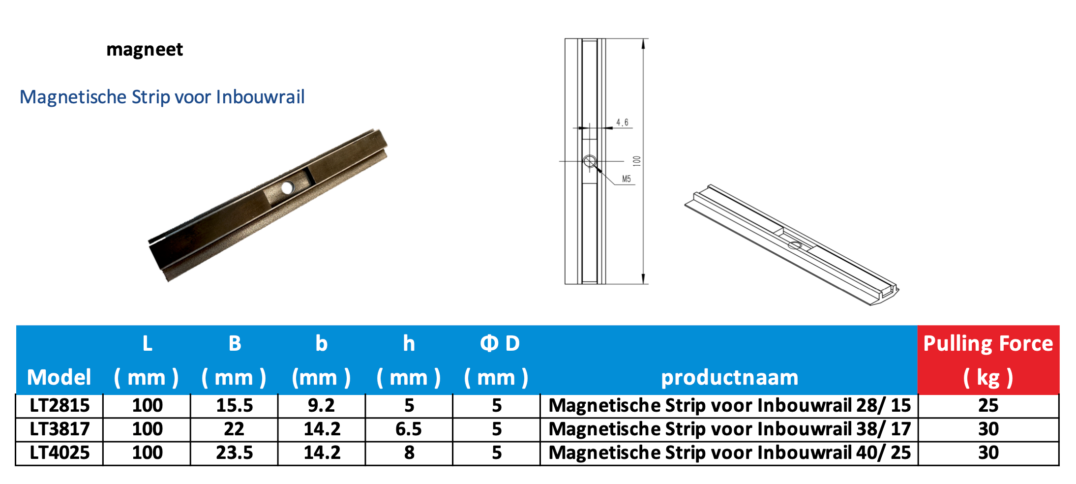Magneet voor Ankerrail – Sterke bevestiging voor een perfecte plaatsing